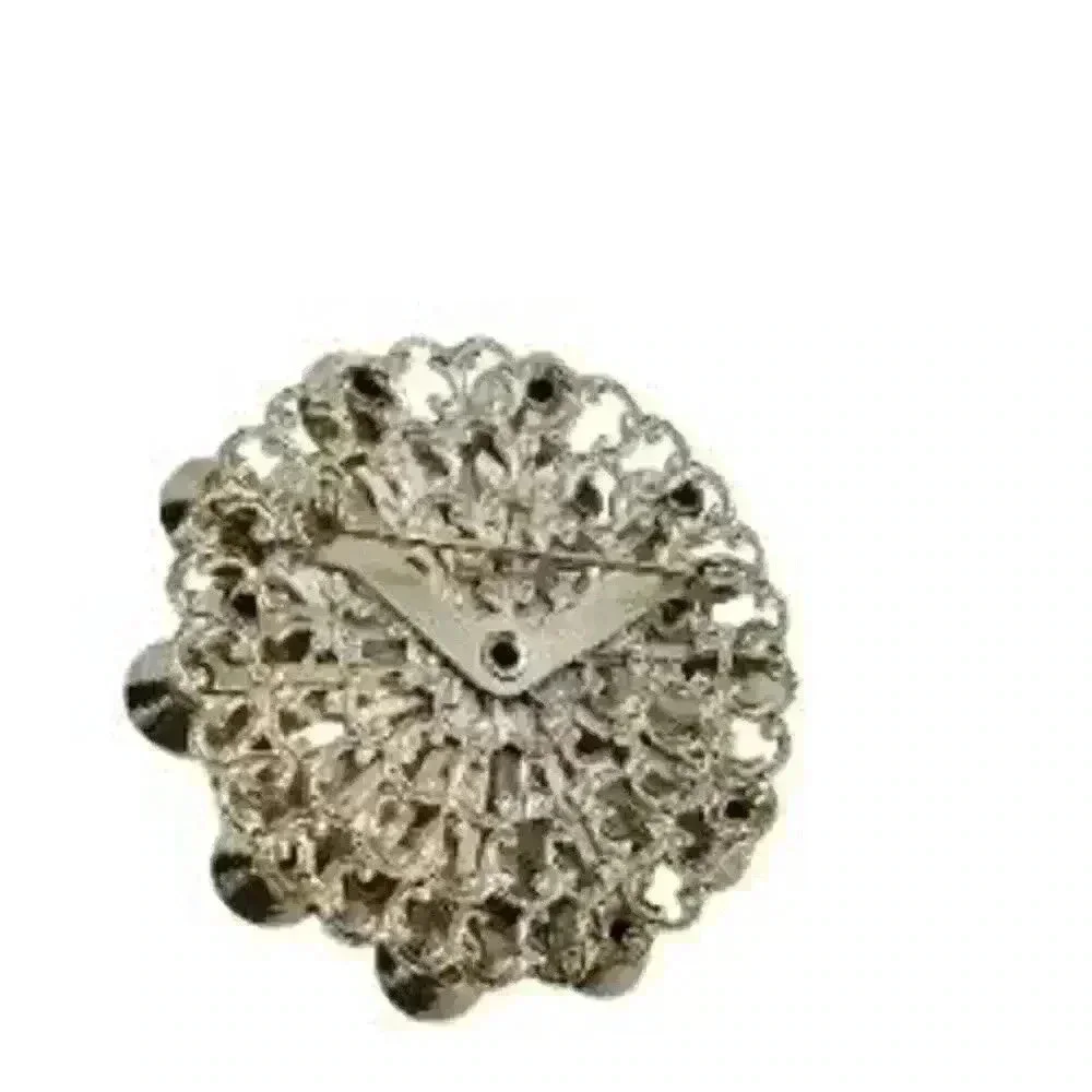 Vintage Brooch Inverted Rhinestone Layered 3D Pyramid Large